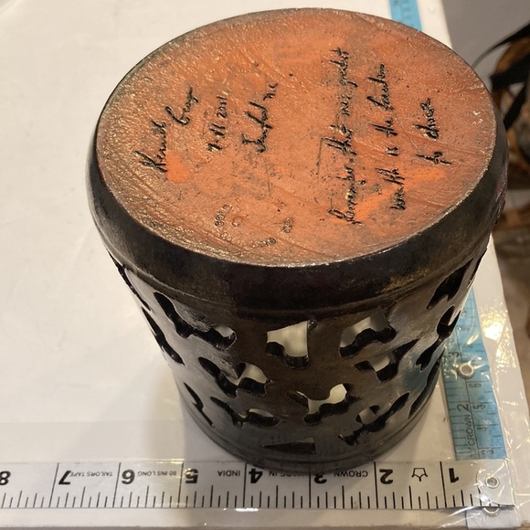 Cole Pottery Black Oxidized Candle Luminaire Red Clay W/ Black Oxidization - Picture 9 of 17